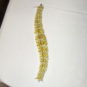 Beautiful Sparkling Yellow Stone Sterling Bracelet